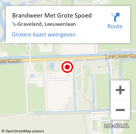 Locatie op kaart van de 112 melding: Brandweer Met Grote Spoed Naar 's-Graveland, Leeuwenlaan op 25 juli 2022 17:47