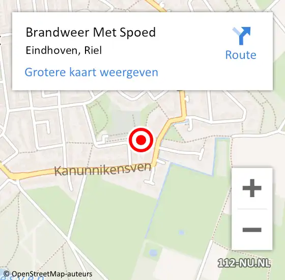 Locatie op kaart van de 112 melding: Brandweer Met Spoed Naar Eindhoven, Riel op 25 juli 2022 18:06