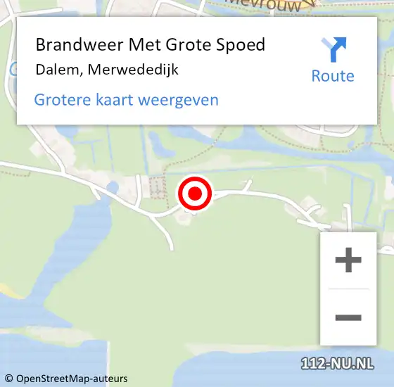 Locatie op kaart van de 112 melding: Brandweer Met Grote Spoed Naar Dalem, Merwededijk op 25 juli 2022 18:21