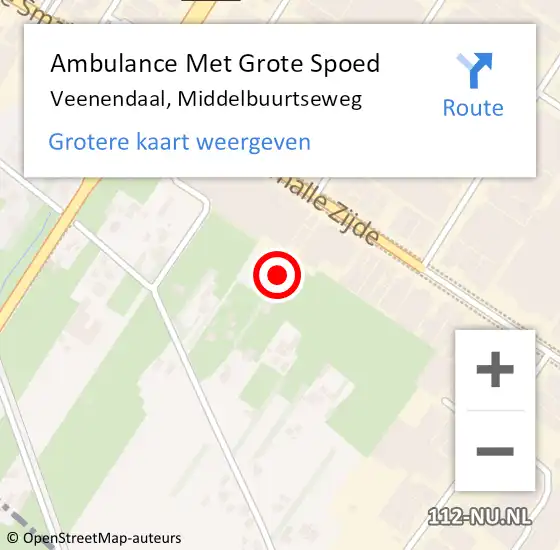 Locatie op kaart van de 112 melding: Ambulance Met Grote Spoed Naar Veenendaal, Middelbuurtseweg op 25 juli 2022 19:29