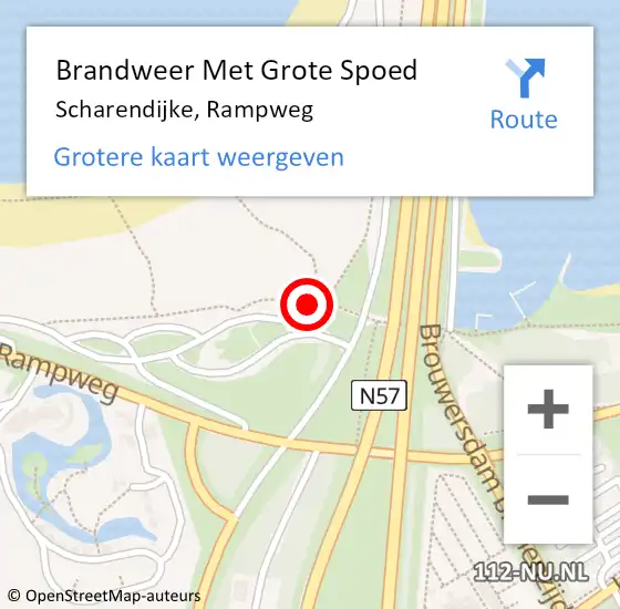 Locatie op kaart van de 112 melding: Brandweer Met Grote Spoed Naar Scharendijke, Rampweg op 25 juli 2022 20:05