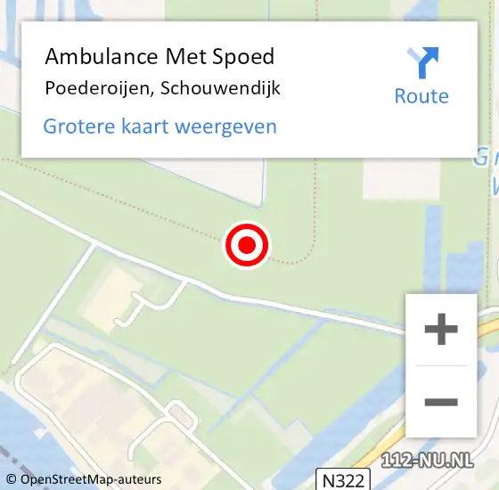 Locatie op kaart van de 112 melding: Ambulance Met Spoed Naar Poederoijen, Schouwendijk op 25 juli 2022 20:12