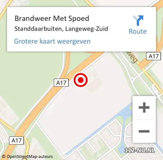 Locatie op kaart van de 112 melding: Brandweer Met Spoed Naar Standdaarbuiten, Langeweg-Zuid op 25 juli 2022 20:33