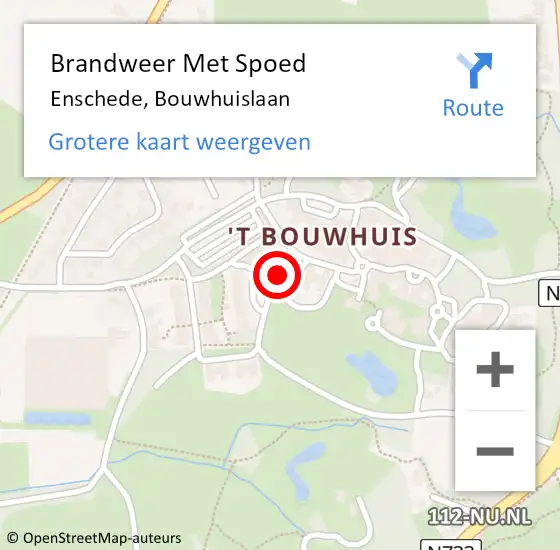 Locatie op kaart van de 112 melding: Brandweer Met Spoed Naar Enschede, Bouwhuislaan op 25 juli 2022 21:34