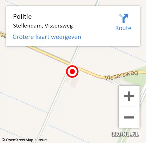 Locatie op kaart van de 112 melding: Politie Stellendam, Vissersweg op 26 juli 2022 00:03