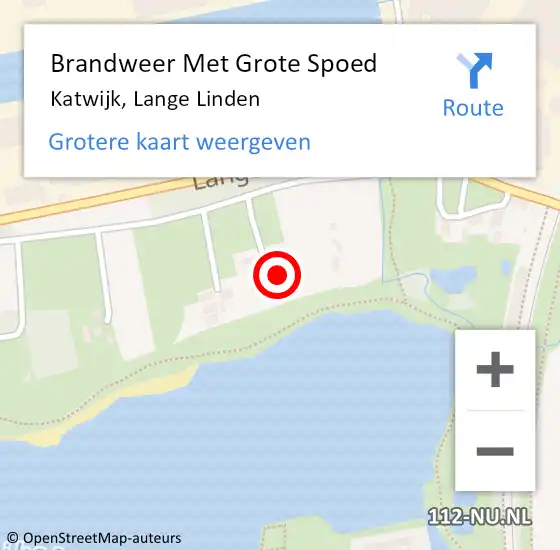 Locatie op kaart van de 112 melding: Brandweer Met Grote Spoed Naar Katwijk, Lange Linden op 26 juli 2022 00:23