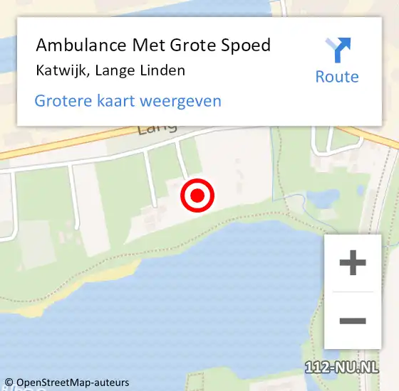 Locatie op kaart van de 112 melding: Ambulance Met Grote Spoed Naar Katwijk, Lange Linden op 26 juli 2022 00:39