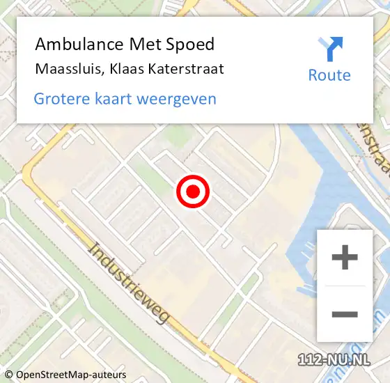 Locatie op kaart van de 112 melding: Ambulance Met Spoed Naar Maassluis, Klaas Katerstraat op 26 juli 2022 04:16