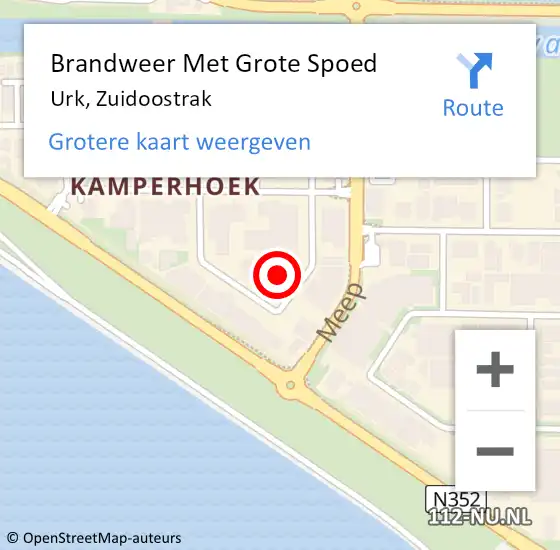 Locatie op kaart van de 112 melding: Brandweer Met Grote Spoed Naar Urk, Zuidoostrak op 26 juli 2022 06:33