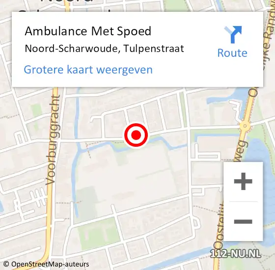 Locatie op kaart van de 112 melding: Ambulance Met Spoed Naar Noord-Scharwoude, Tulpenstraat op 26 juli 2022 06:52