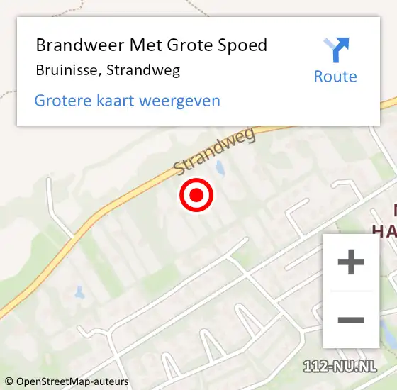 Locatie op kaart van de 112 melding: Brandweer Met Grote Spoed Naar Bruinisse, Strandweg op 26 juli 2022 07:37