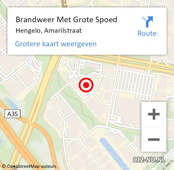 Locatie op kaart van de 112 melding: Brandweer Met Grote Spoed Naar Hengelo, Amarilstraat op 26 juli 2022 08:07