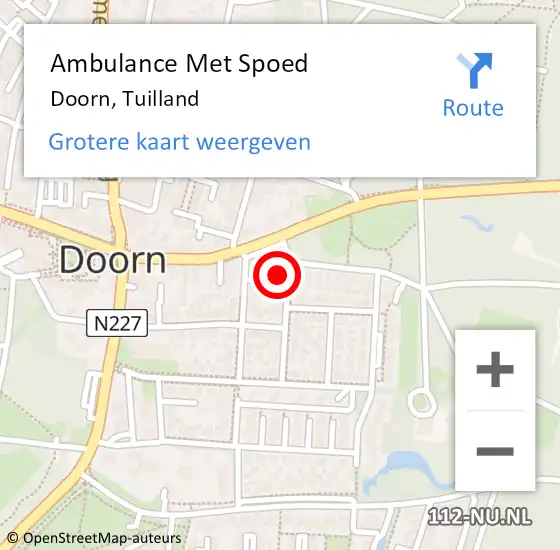 Locatie op kaart van de 112 melding: Ambulance Met Spoed Naar Doorn, Tuilland op 24 juli 2014 12:20