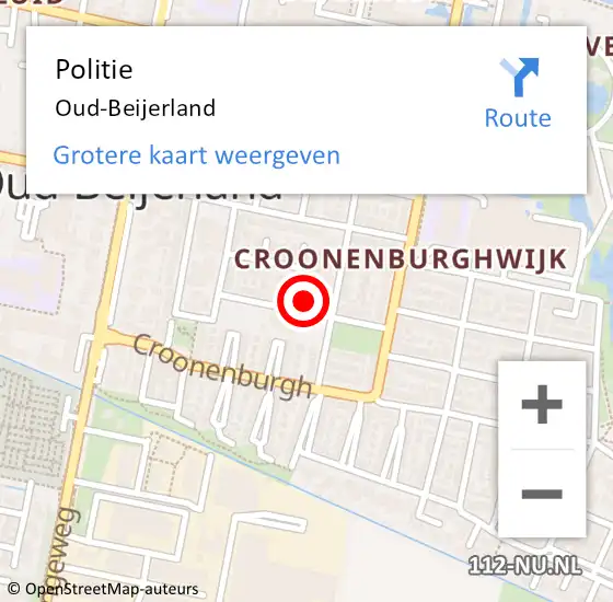 Locatie op kaart van de 112 melding: Politie Oud-Beijerland op 26 juli 2022 08:32