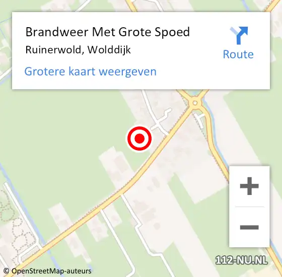 Locatie op kaart van de 112 melding: Brandweer Met Grote Spoed Naar Ruinerwold, Wolddijk op 26 juli 2022 09:09