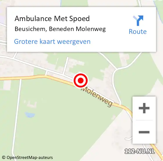 Locatie op kaart van de 112 melding: Ambulance Met Spoed Naar Beusichem, Beneden Molenweg op 26 juli 2022 10:20