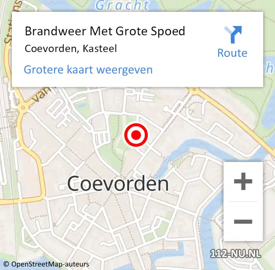 Locatie op kaart van de 112 melding: Brandweer Met Grote Spoed Naar Coevorden, Kasteel op 24 juli 2014 12:32