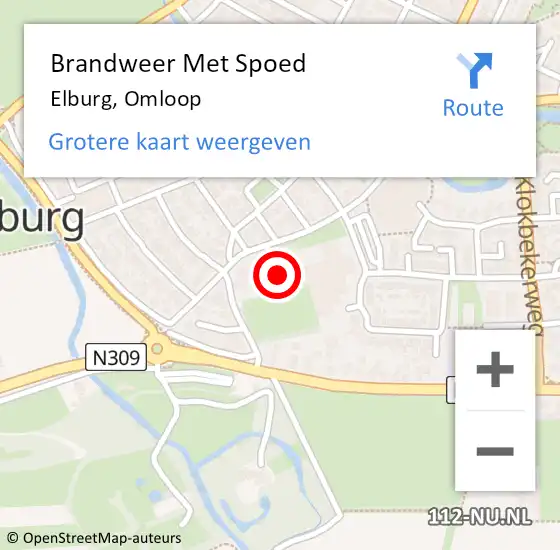 Locatie op kaart van de 112 melding: Brandweer Met Spoed Naar Elburg, Omloop op 26 juli 2022 11:49