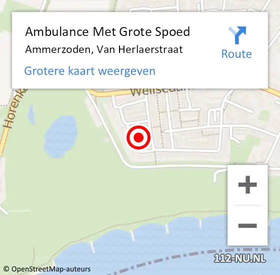 Locatie op kaart van de 112 melding: Ambulance Met Grote Spoed Naar Ammerzoden, Van Herlaerstraat op 26 juli 2022 12:01