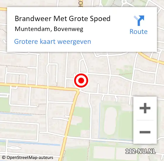 Locatie op kaart van de 112 melding: Brandweer Met Grote Spoed Naar Muntendam, Bovenweg op 26 juli 2022 12:09