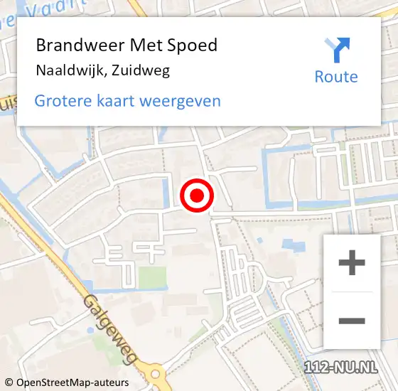 Locatie op kaart van de 112 melding: Brandweer Met Spoed Naar Naaldwijk, Zuidweg op 26 juli 2022 12:54