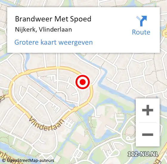 Locatie op kaart van de 112 melding: Brandweer Met Spoed Naar Nijkerk, Vlinderlaan op 26 juli 2022 13:11