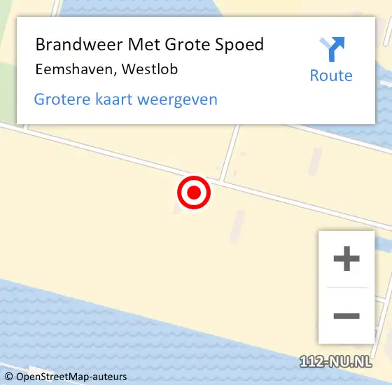 Locatie op kaart van de 112 melding: Brandweer Met Grote Spoed Naar Eemshaven, Westlob op 26 juli 2022 14:01