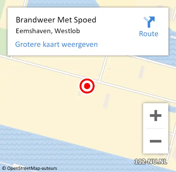 Locatie op kaart van de 112 melding: Brandweer Met Spoed Naar Eemshaven, Westlob op 26 juli 2022 14:51