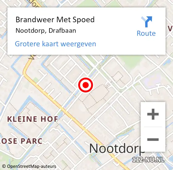 Locatie op kaart van de 112 melding: Brandweer Met Spoed Naar Nootdorp, Drafbaan op 26 juli 2022 15:18