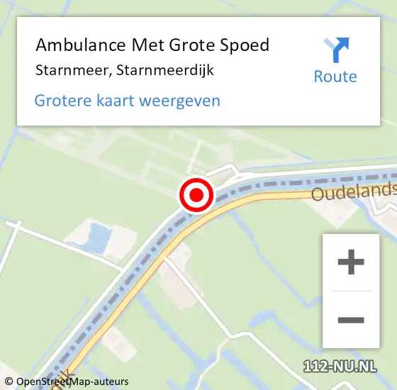 Locatie op kaart van de 112 melding: Ambulance Met Grote Spoed Naar Starnmeer, Starnmeerdijk op 24 juli 2014 13:00