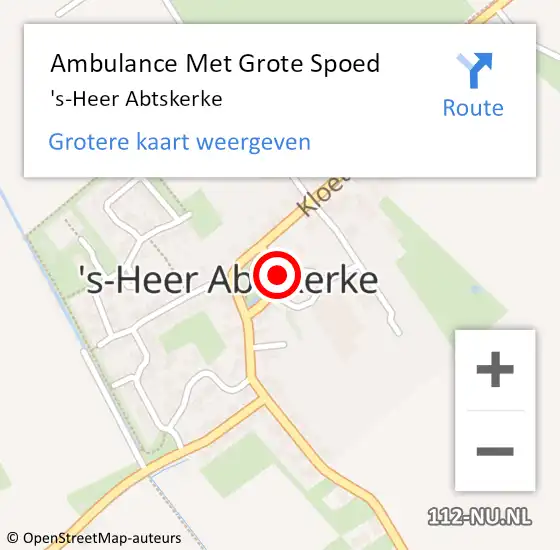Locatie op kaart van de 112 melding: Ambulance Met Grote Spoed Naar 's-Heer Abtskerke op 26 juli 2022 16:18