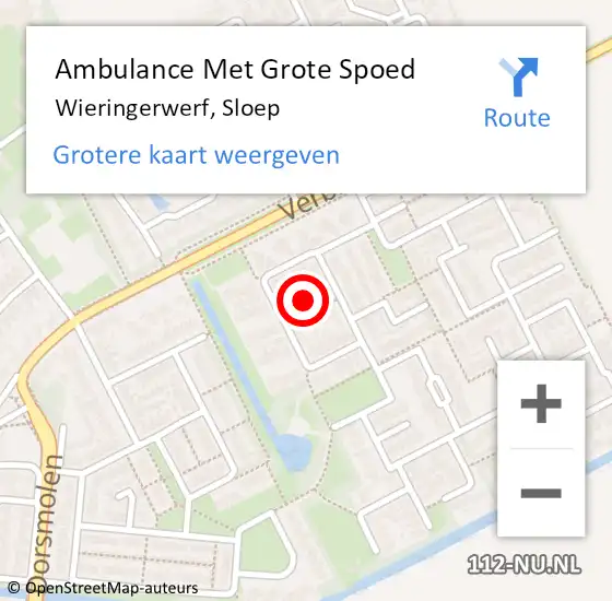 Locatie op kaart van de 112 melding: Ambulance Met Grote Spoed Naar Wieringerwerf, Sloep op 26 juli 2022 16:28