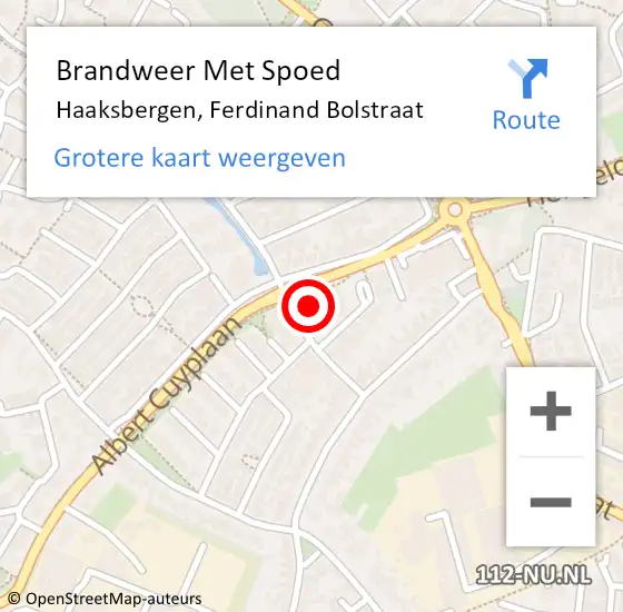 Locatie op kaart van de 112 melding: Brandweer Met Spoed Naar Haaksbergen, Ferdinand Bolstraat op 26 juli 2022 16:31