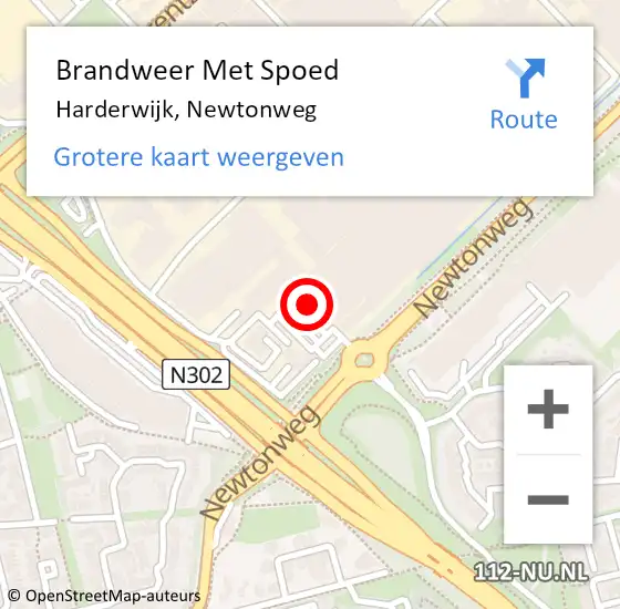 Locatie op kaart van de 112 melding: Brandweer Met Spoed Naar Harderwijk, Newtonweg op 26 juli 2022 16:47