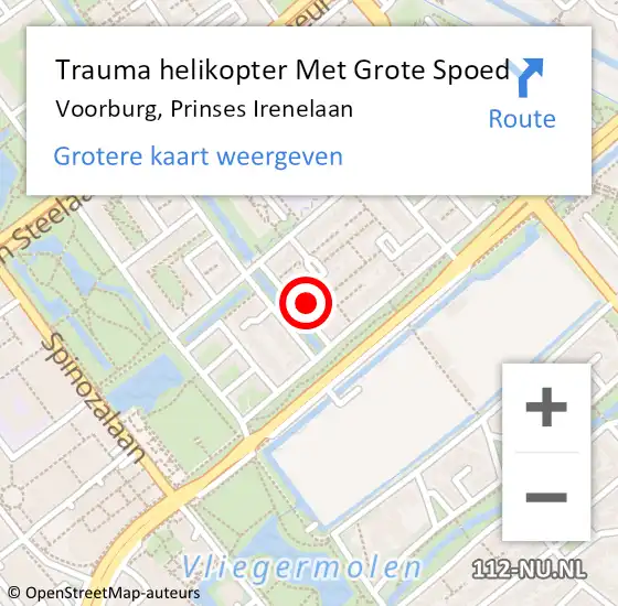 Locatie op kaart van de 112 melding: Trauma helikopter Met Grote Spoed Naar Voorburg, Prinses Irenelaan op 26 juli 2022 17:31