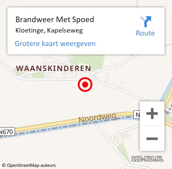 Locatie op kaart van de 112 melding: Brandweer Met Spoed Naar Kloetinge, Kapelseweg op 26 juli 2022 19:18