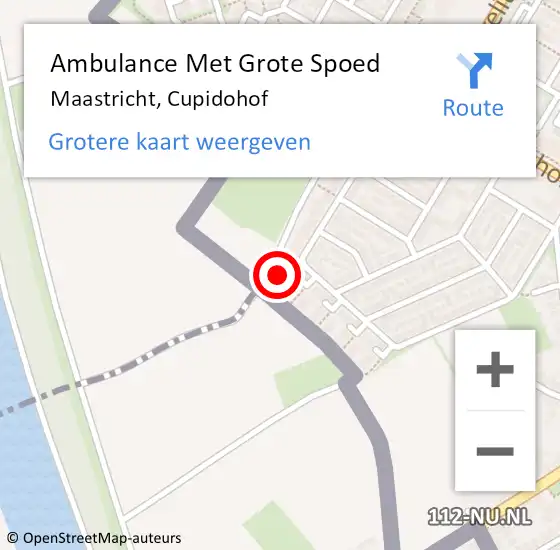 Locatie op kaart van de 112 melding: Ambulance Met Grote Spoed Naar Maastricht, Cupidohof op 24 juli 2014 13:20