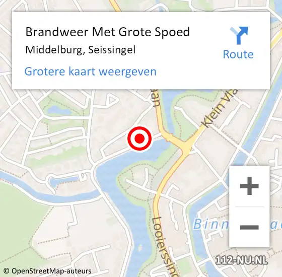 Locatie op kaart van de 112 melding: Brandweer Met Grote Spoed Naar Middelburg, Seissingel op 26 juli 2022 20:26