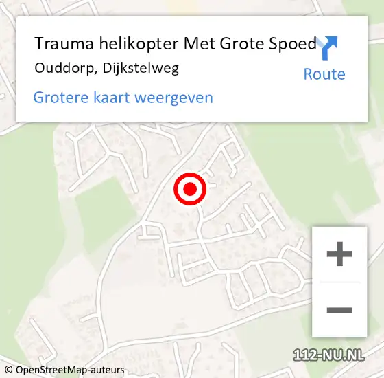 Locatie op kaart van de 112 melding: Trauma helikopter Met Grote Spoed Naar Ouddorp, Dijkstelweg op 26 juli 2022 22:07