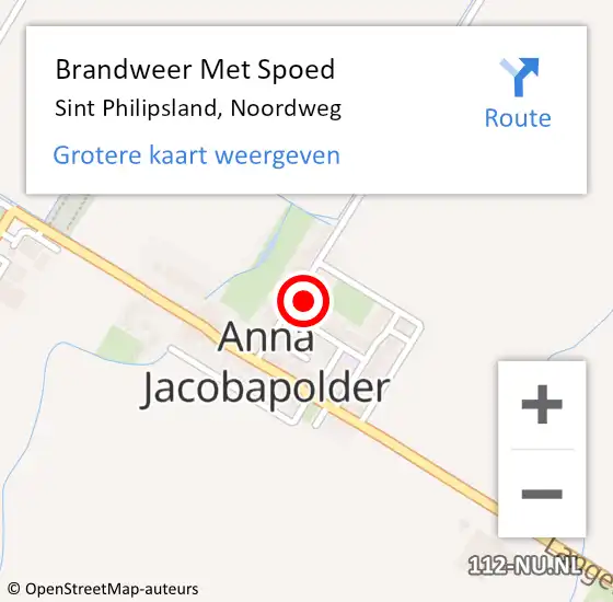 Locatie op kaart van de 112 melding: Brandweer Met Spoed Naar Sint Philipsland, Noordweg op 27 juli 2022 00:00