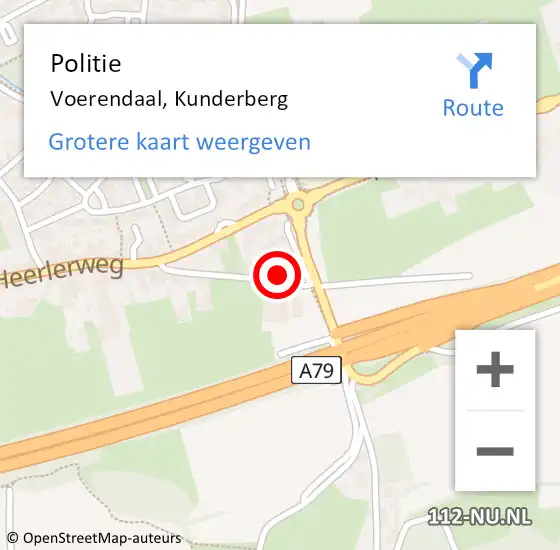 Locatie op kaart van de 112 melding: Politie Voerendaal, Kunderberg op 27 juli 2022 00:09