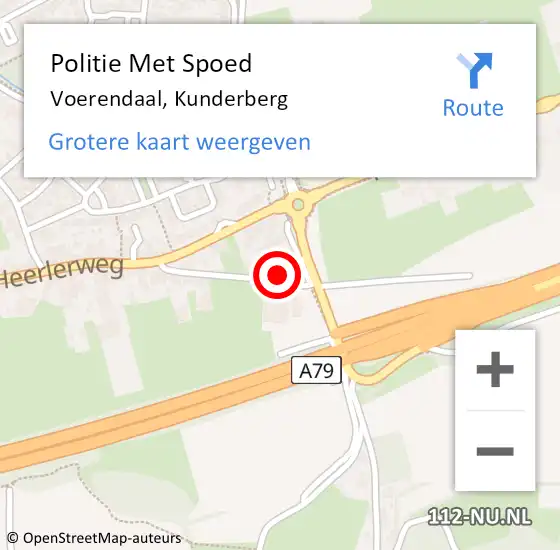 Locatie op kaart van de 112 melding: Politie Met Spoed Naar Voerendaal, Kunderberg op 27 juli 2022 00:13