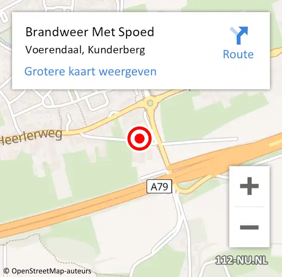 Locatie op kaart van de 112 melding: Brandweer Met Spoed Naar Voerendaal, Kunderberg op 27 juli 2022 00:13