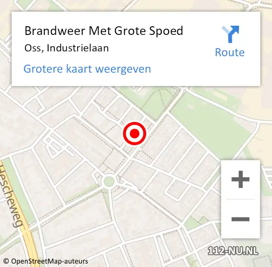 Locatie op kaart van de 112 melding: Brandweer Met Grote Spoed Naar Oss, Industrielaan op 27 juli 2022 01:01