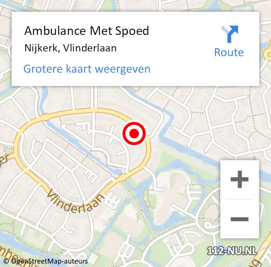 Locatie op kaart van de 112 melding: Ambulance Met Spoed Naar Nijkerk, Vlinderlaan op 27 juli 2022 01:03