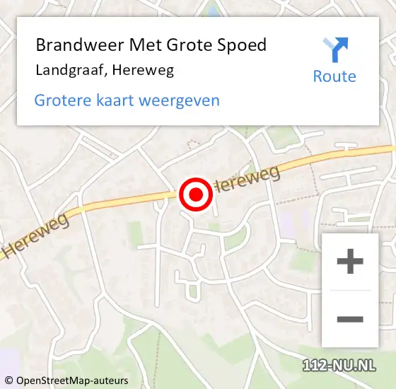 Locatie op kaart van de 112 melding: Brandweer Met Grote Spoed Naar Landgraaf, Hereweg op 27 juli 2022 02:40