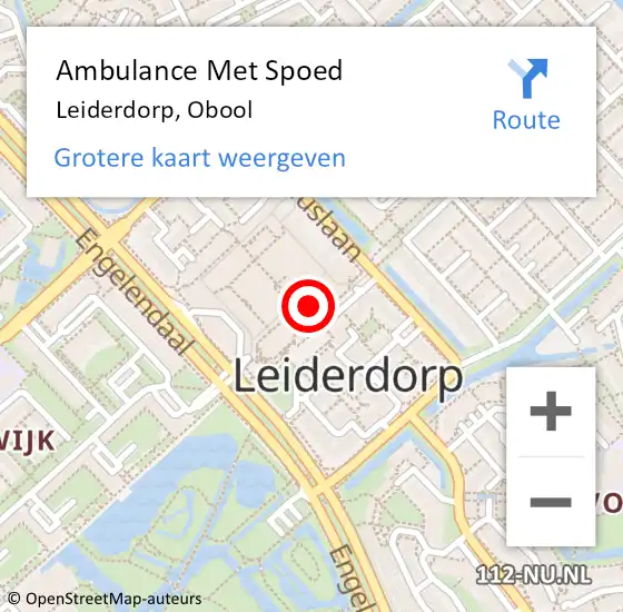 Locatie op kaart van de 112 melding: Ambulance Met Spoed Naar Leiderdorp, Obool op 27 juli 2022 03:12