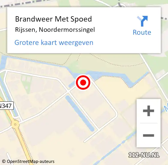 Locatie op kaart van de 112 melding: Brandweer Met Spoed Naar Rijssen, Noordermorssingel op 27 juli 2022 04:23