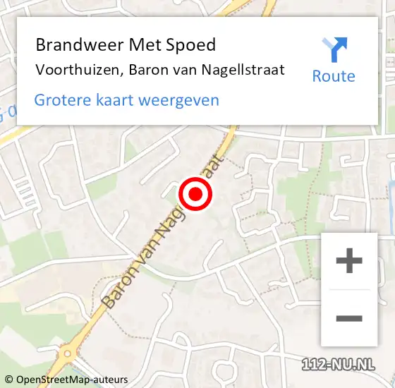 Locatie op kaart van de 112 melding: Brandweer Met Spoed Naar Voorthuizen, Baron van Nagellstraat op 27 juli 2022 05:25