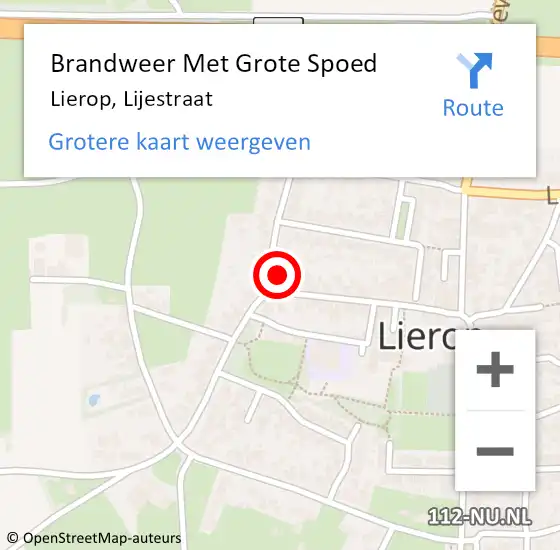 Locatie op kaart van de 112 melding: Brandweer Met Grote Spoed Naar Lierop, Lijestraat op 27 juli 2022 06:11